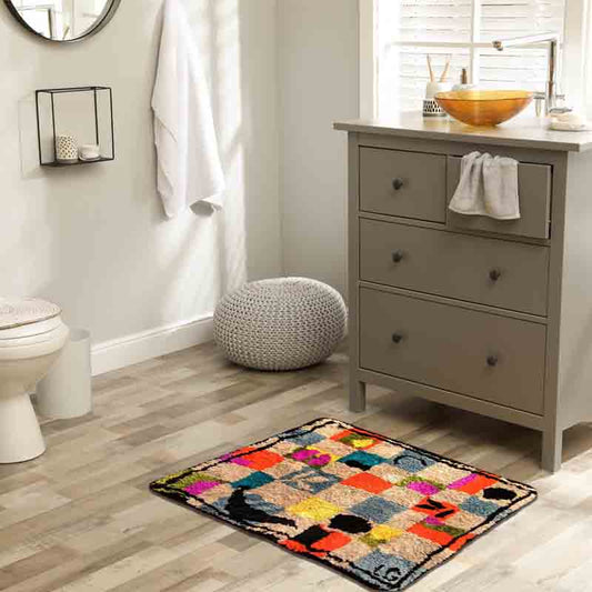 Square Collage Tufted Bathmat by Liz Gamberg Studio from US