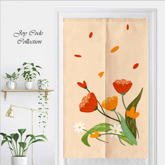 JoySwallow Personalized Doorway Curtain, A Bouquet of Flowers Door Curtain, Floral Door Tapestries for Home, Flower Door Curtain for Kitchen, Curtain for Bedroom Decoration, Privacy Divider Curtain with Rod