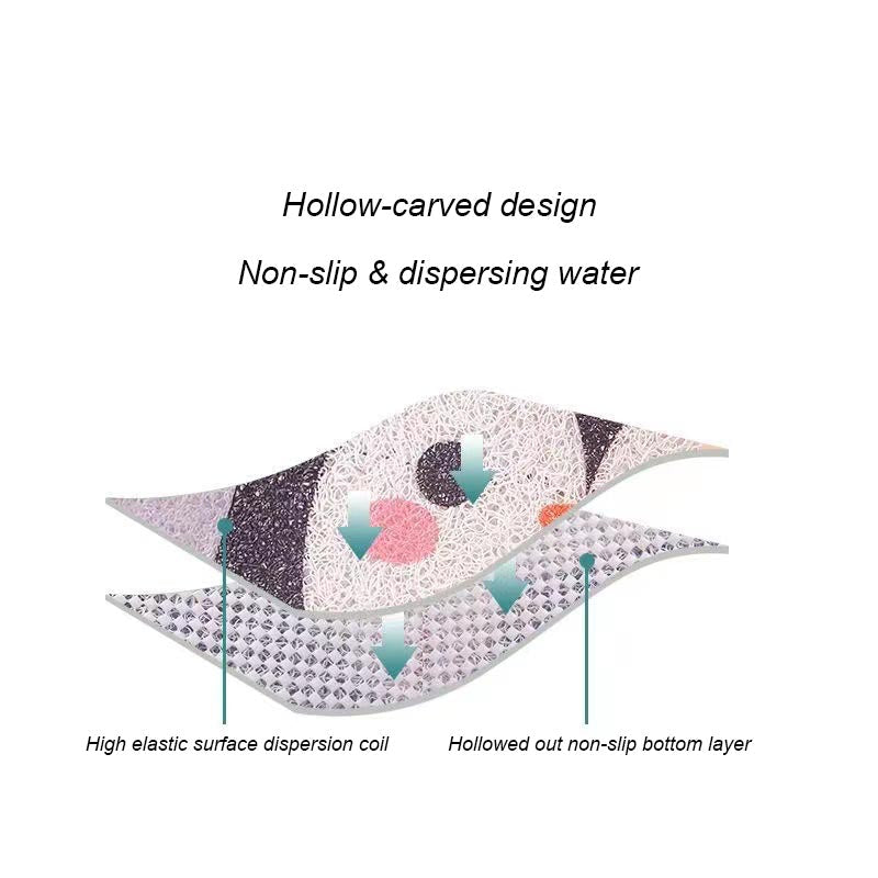 JoySwallow Personalized Bathtub Mat, Hummingbird Bathtub Mat, Art PVC Coil Shower Mat, Flower Anti Skid PVC Coil Bathmat, Permeable Bathmat, Drainable Rug