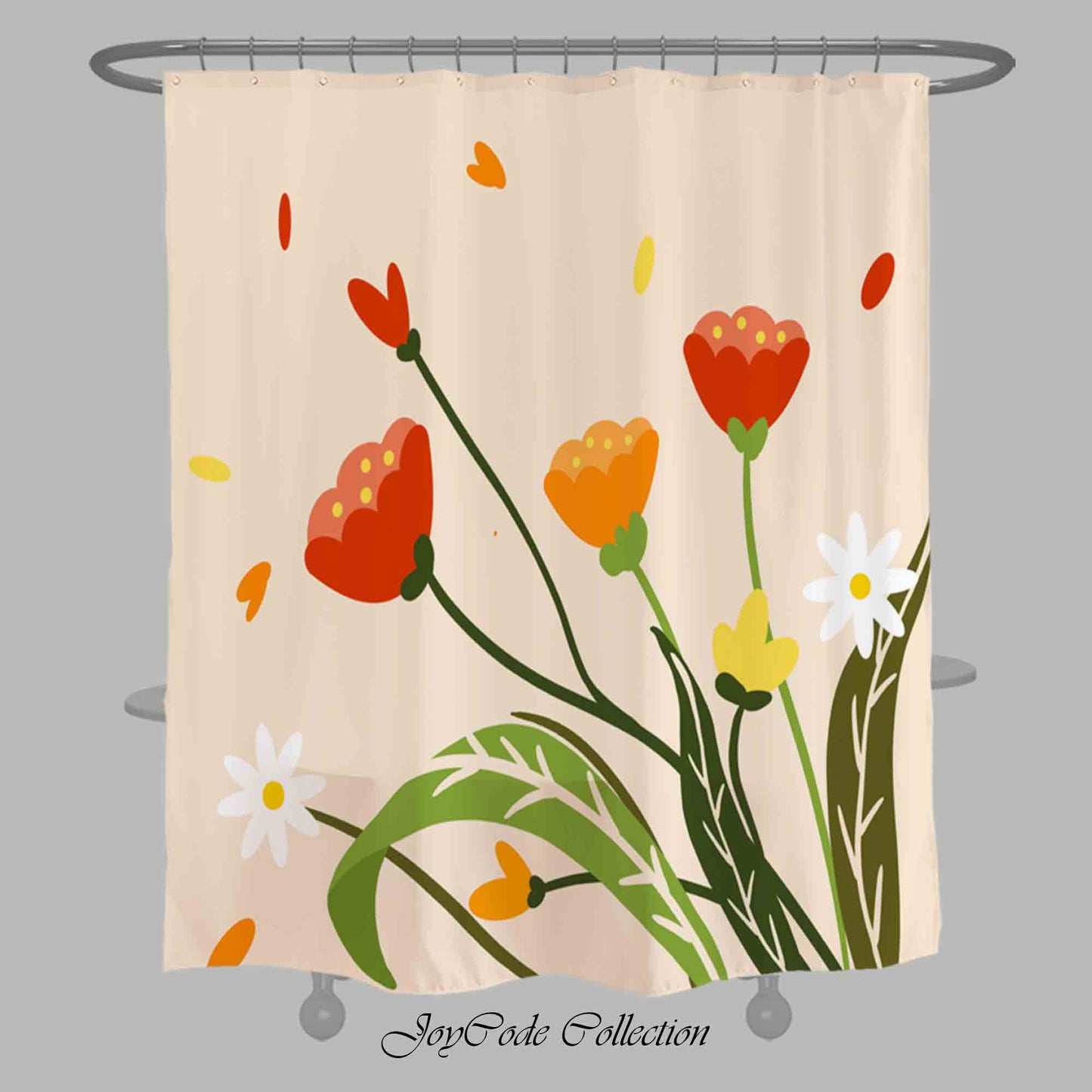 JoySwallow Personalized Shower Curtain, A Bouquet of Flowers Shower Curtain, Waterproof Curtains, Machine Washable Shower Curtains, Art Flowers Curtain, Floral Heavy Weighted Bath Curtains with hooks