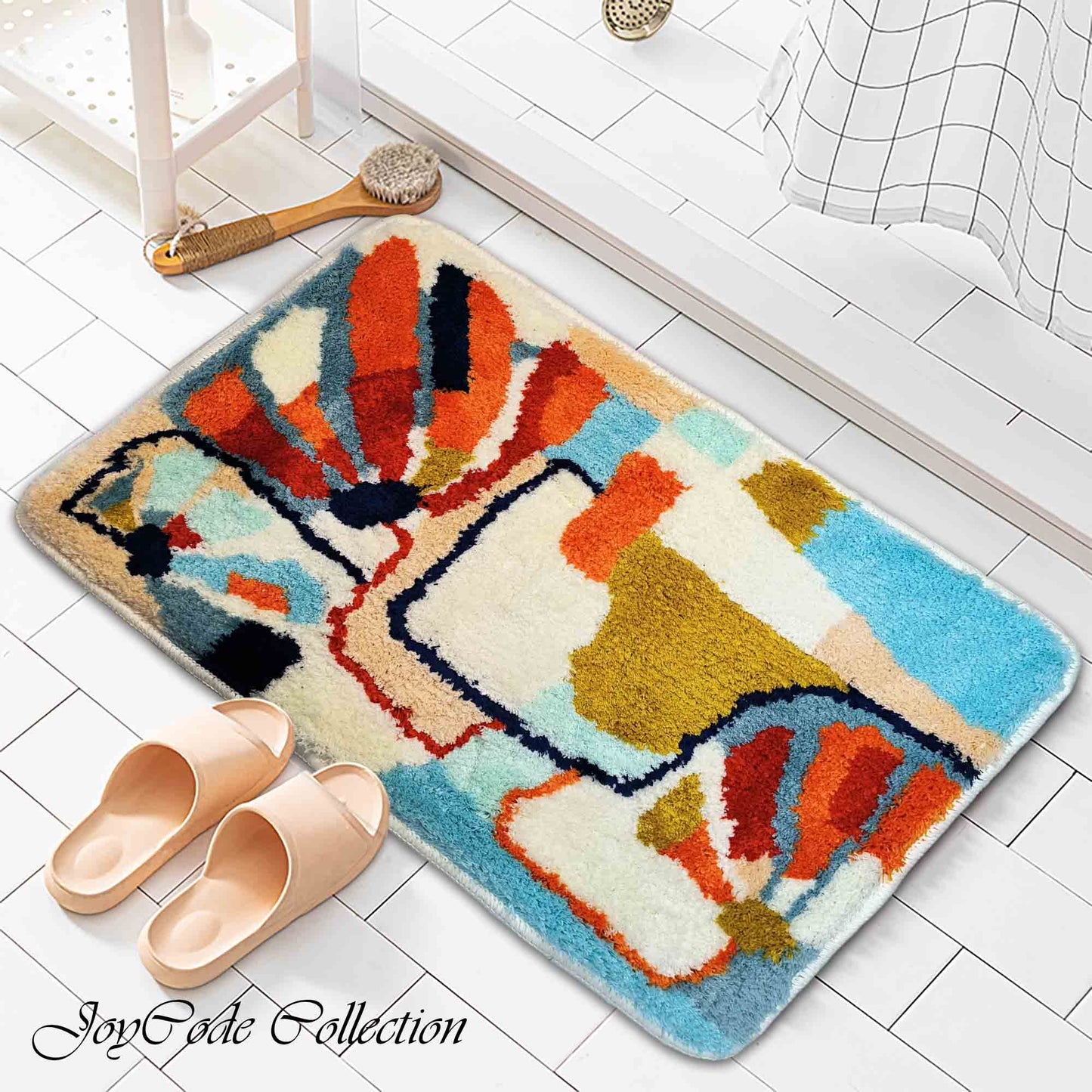 JoySwallow Abstract Daisy and Vase Bathmat Tufted Bathmat, Rug Area Rug Bedroom Rugs