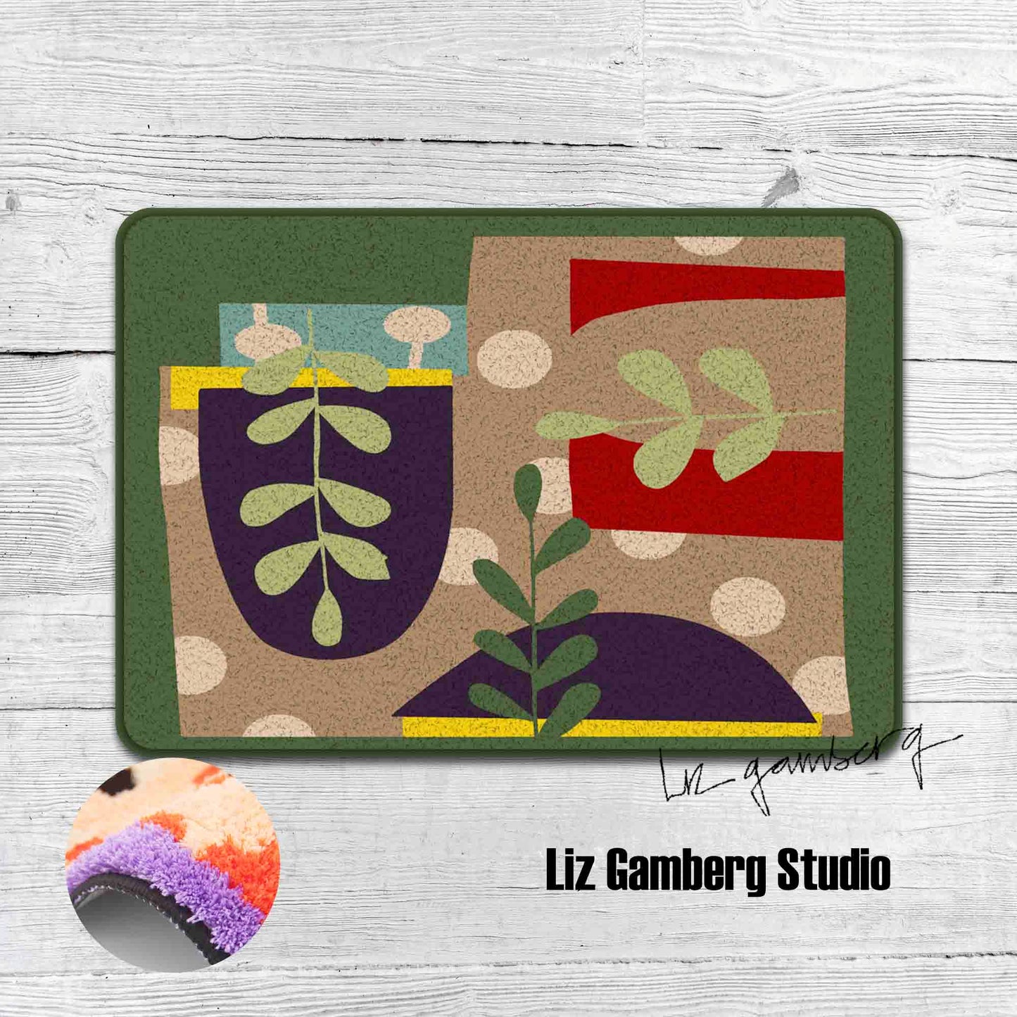 Arches Vines Tufted Bathmat by Liz Gamberg Studio from US