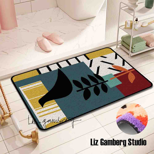 Bird On Vine Tufted Bathmat by Liz Gamberg Studio from US