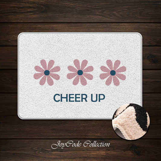 JoySwallow Cheer Up Three Little Daisy Tufted Bathmat, Floral Bathroom Rug, Flower Area Rug, Floral Bedroom Rugs