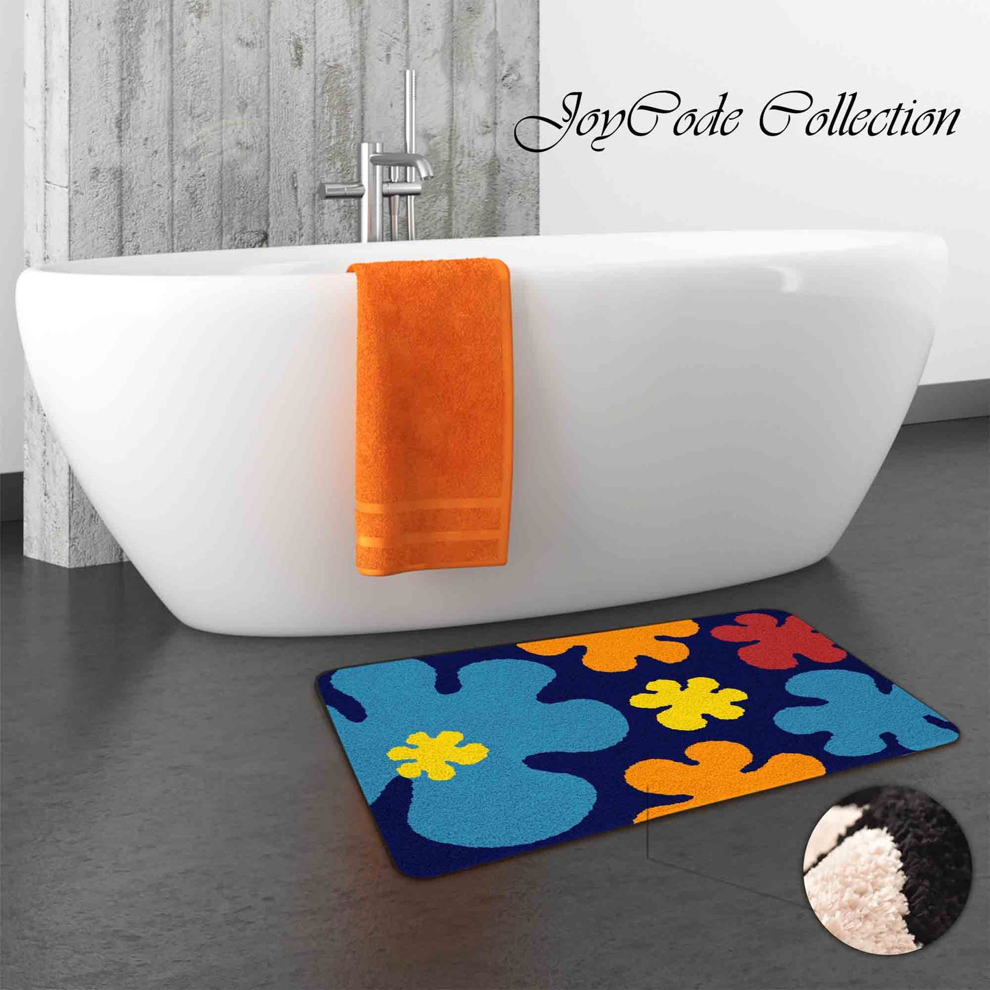 JoySwallow Colorful Flowers in the Dark Tufted Bathmat Rug Area Rug Bedroom Rugs