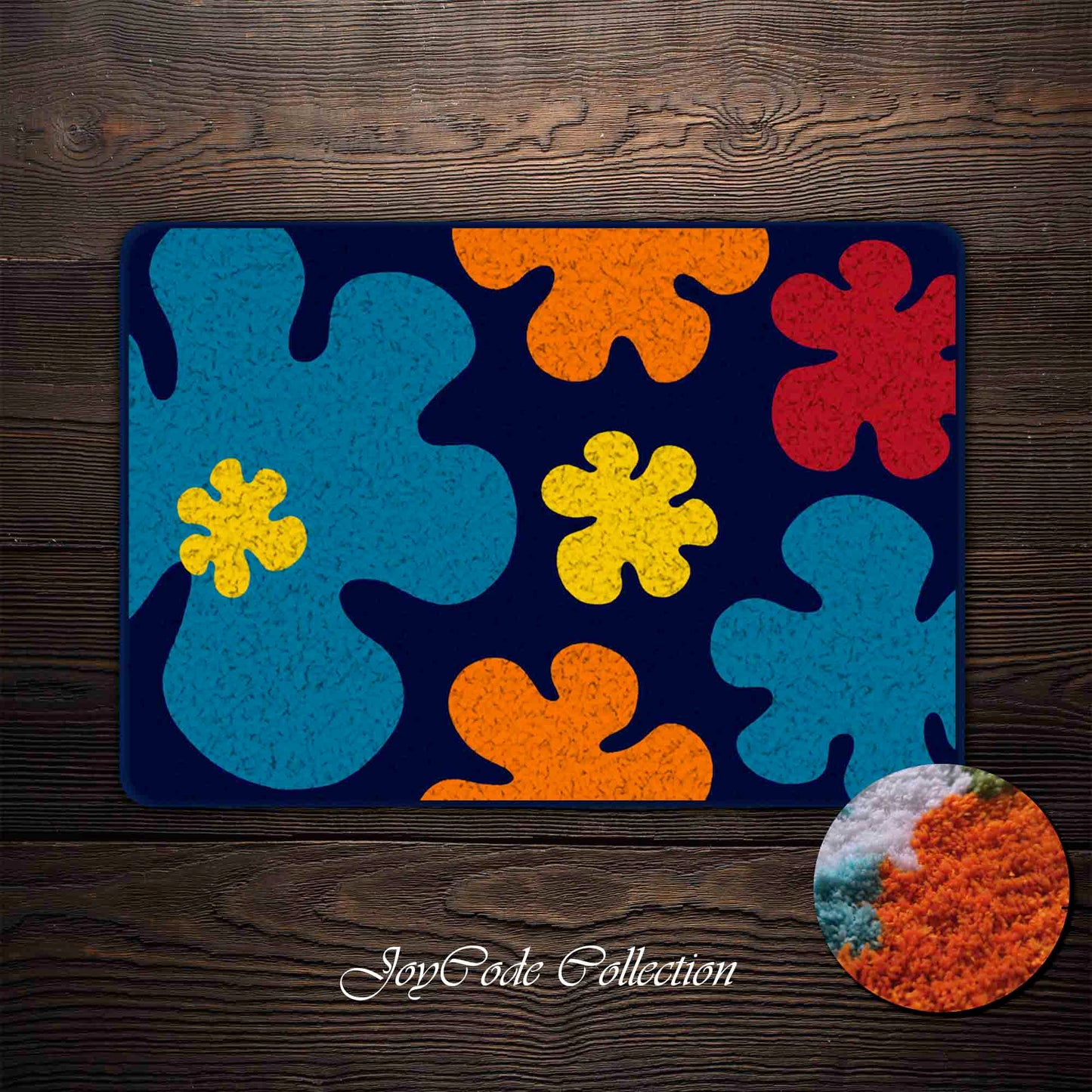 JoySwallow Colorful Flowers in the Dark Tufted Bathmat Rug Area Rug Bedroom Rugs