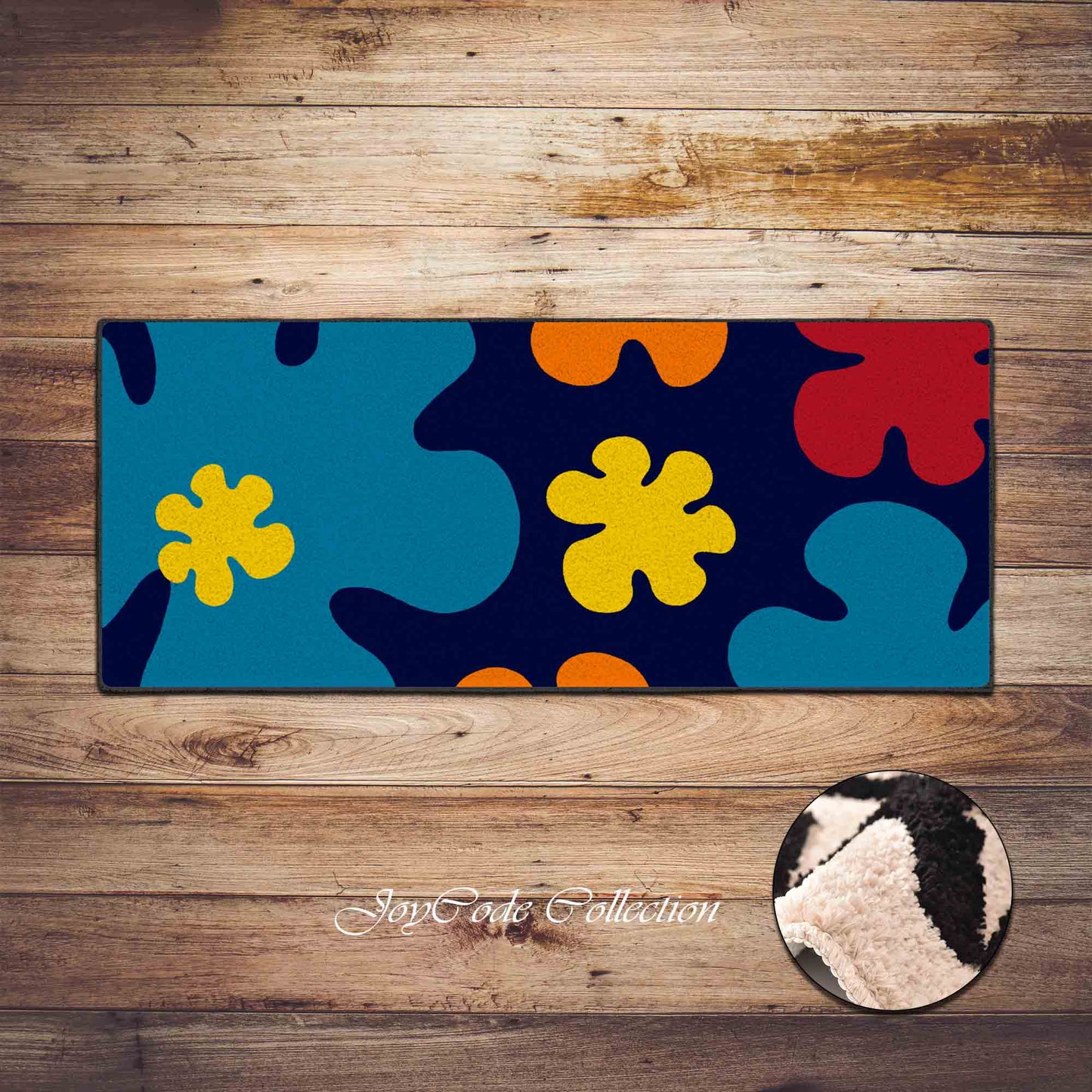 JoySwallow Colorful Flowers in the Dark Tufted Bathmat Rug Area Rug Bedroom Rugs