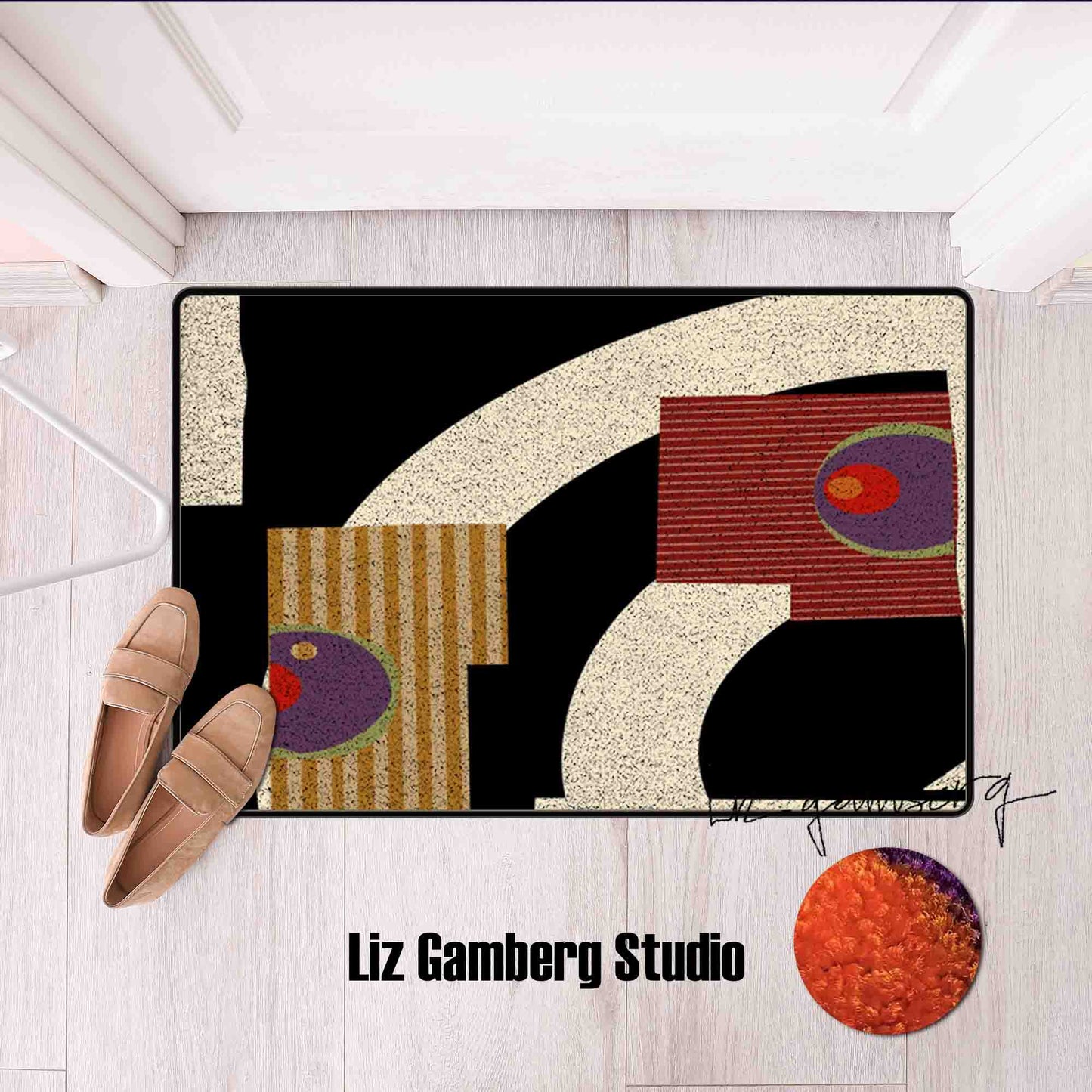 Day+11 sm Flannel Door Mat by Liz Gamberg Studio from US