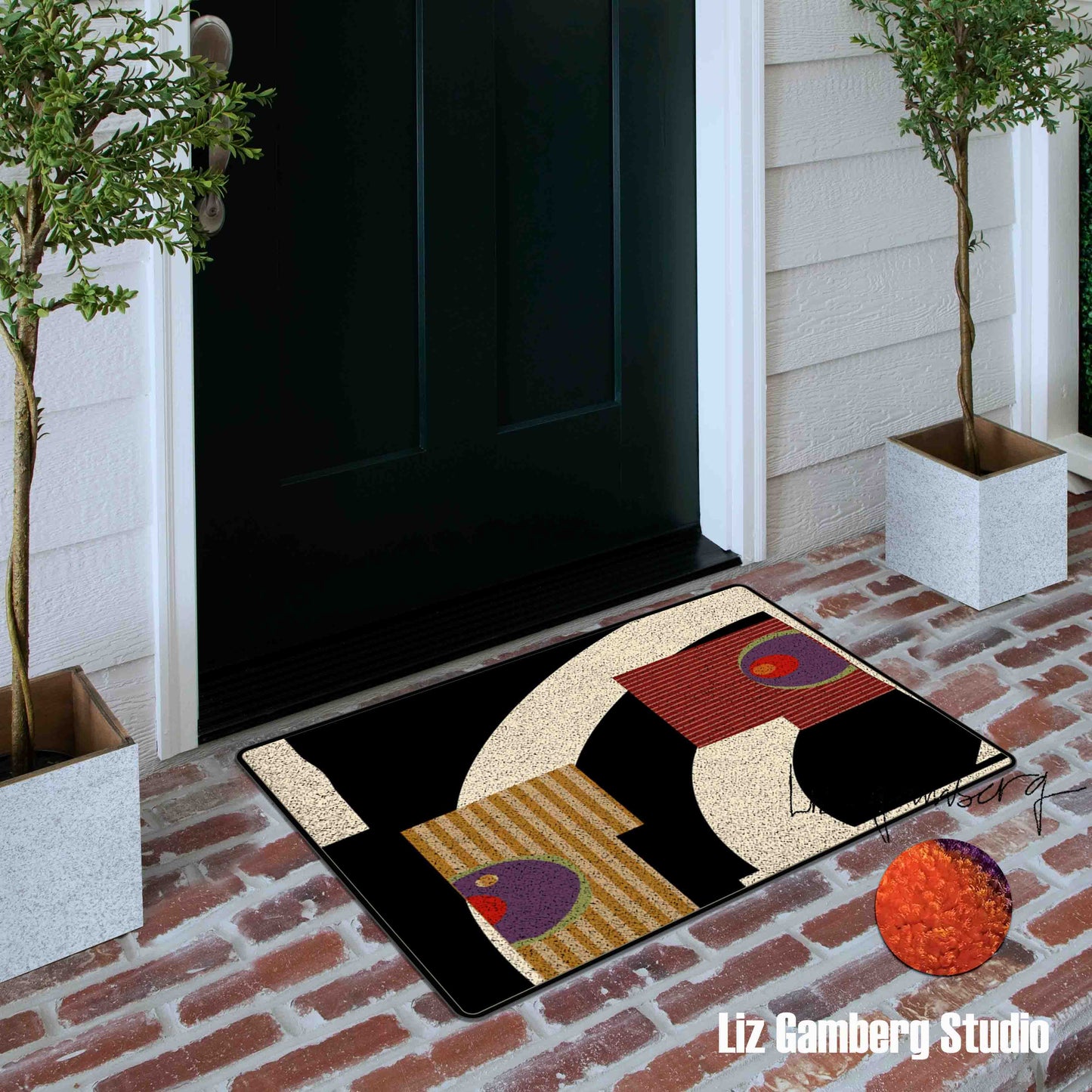 Day+11 sm Flannel Door Mat by Liz Gamberg Studio from US