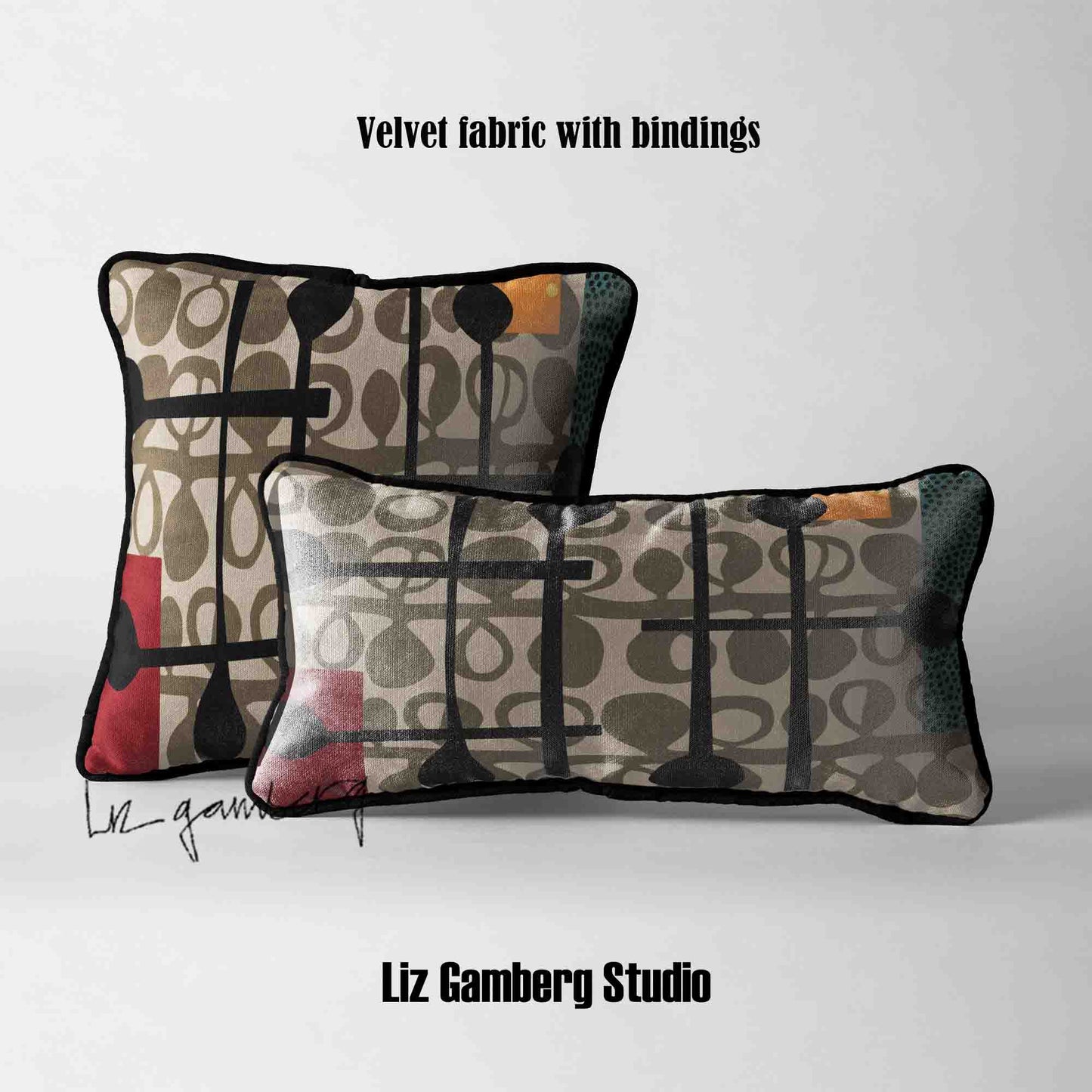 Day+15 sm Velvet | Linen Cotton | Satin Throw Pillow Covers without Inserts by  Liz Gamberg Studio from US