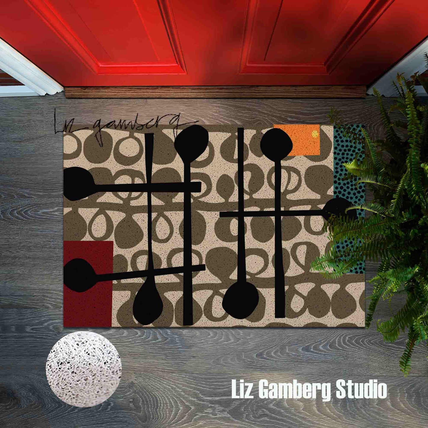 Day+15 sm PVC Coil Door Mat by Liz Gamberg Studio from US