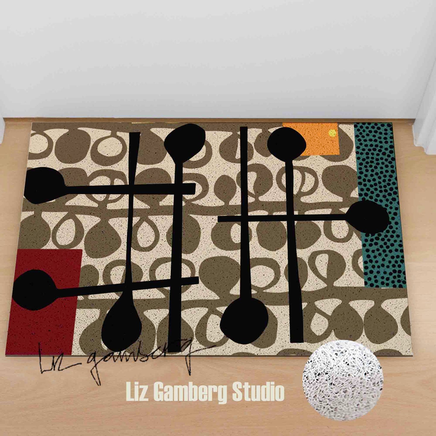 Day+15 sm PVC Coil Door Mat by Liz Gamberg Studio from US