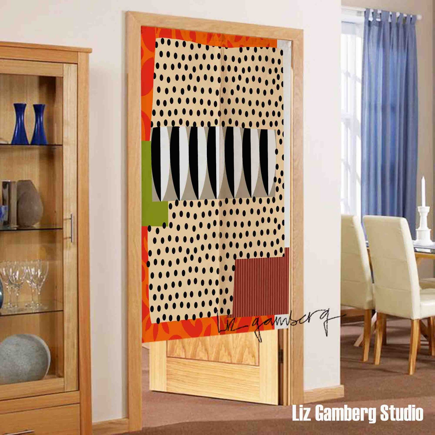 Day+18 sm Doorway Curtain by Liz Gamberg Studio from US