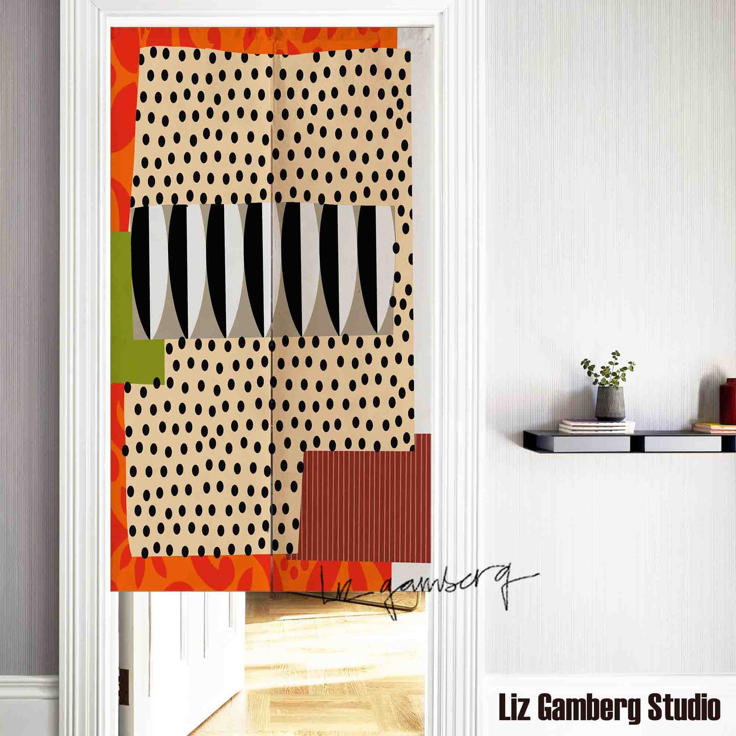 Day+18 sm Doorway Curtain by Liz Gamberg Studio from US