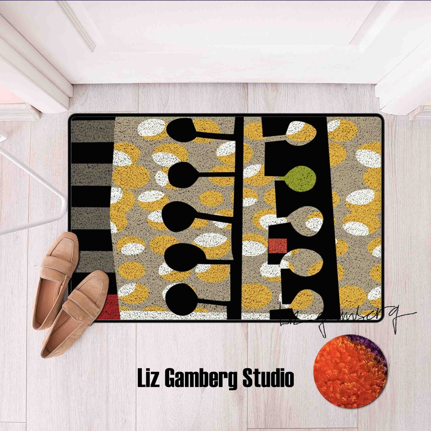 Day+19 sm Flannel Door Mat by Liz Gamberg Studio from US