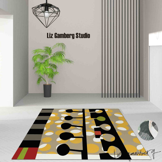 Day+19 sm Handmade Yarn Dye Living Room Rug by Liz Gamberg Studio from US