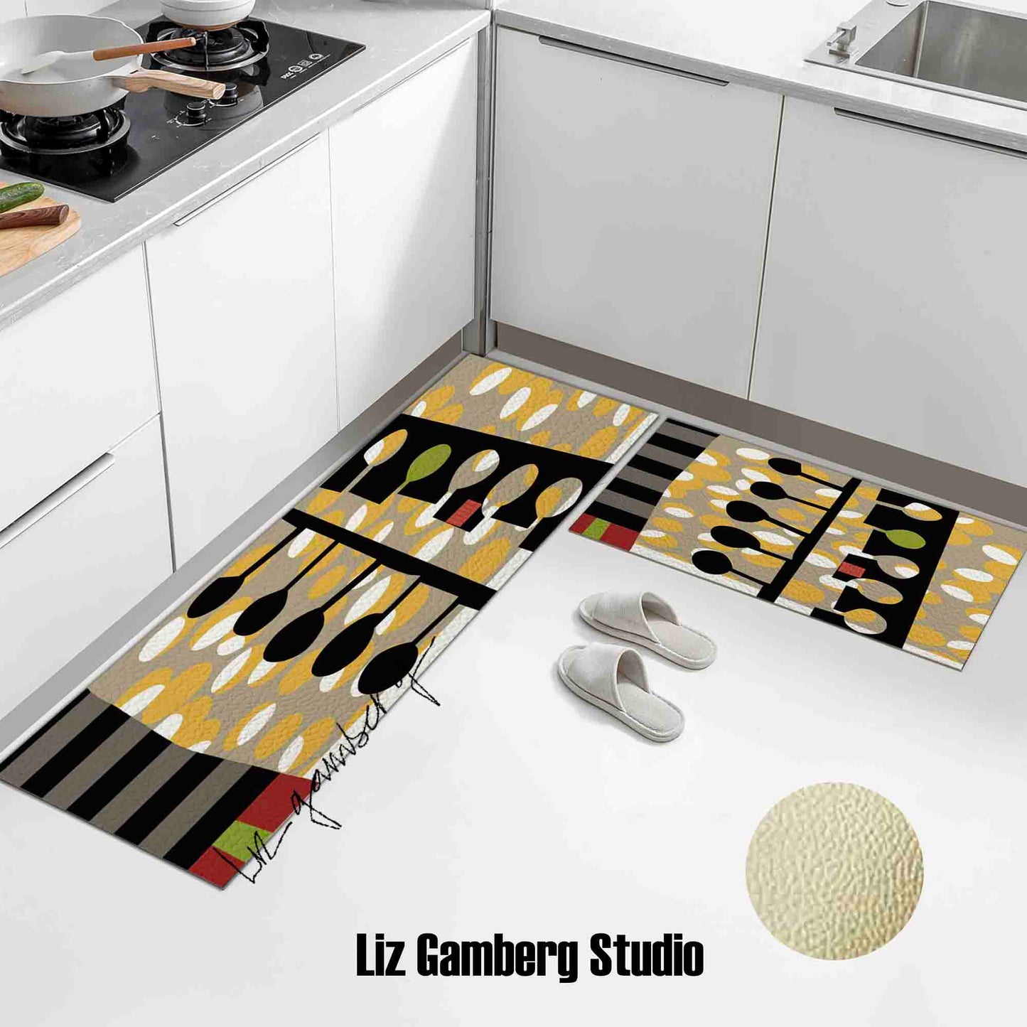 Day+19 sm Kitchen Mat by Liz Gamberg Studio from US