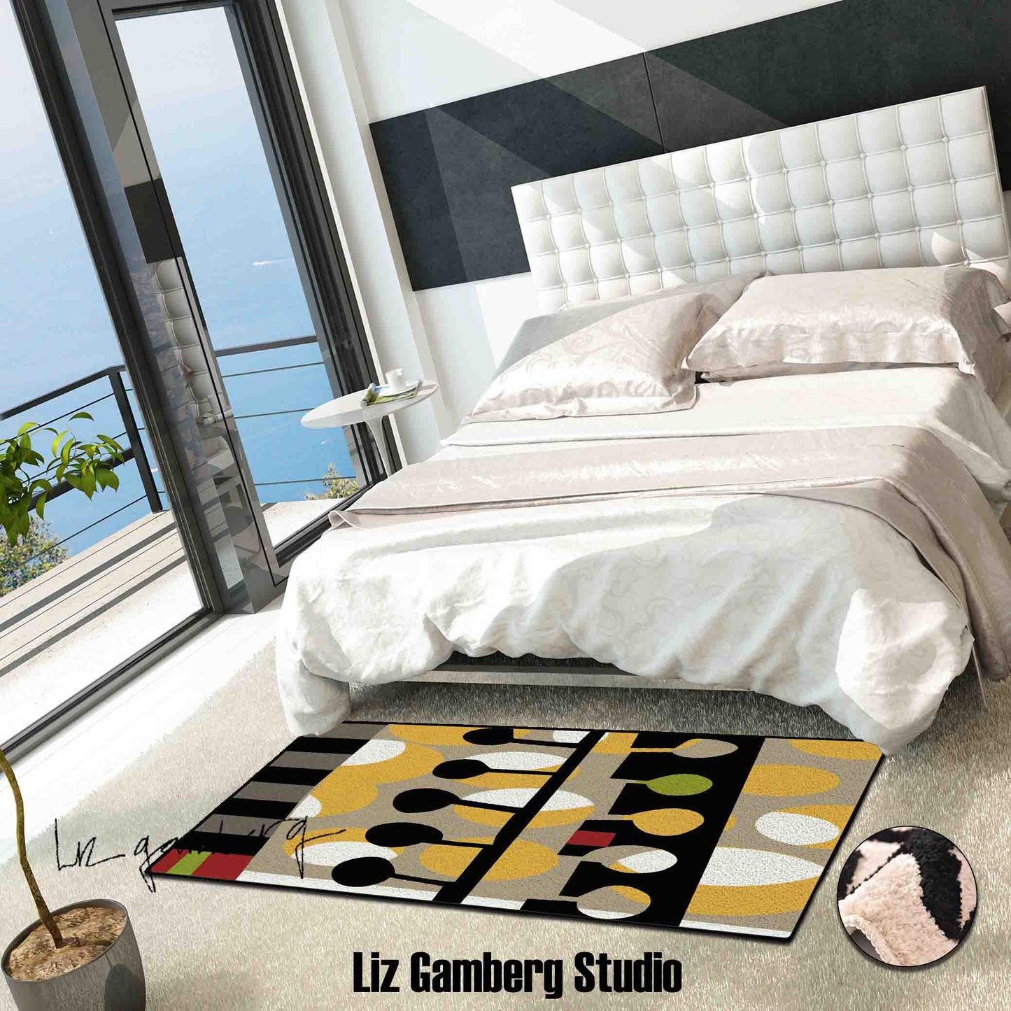 Day+19 sm Tufted Bedroom Runner by Liz Gamberg Studio from US