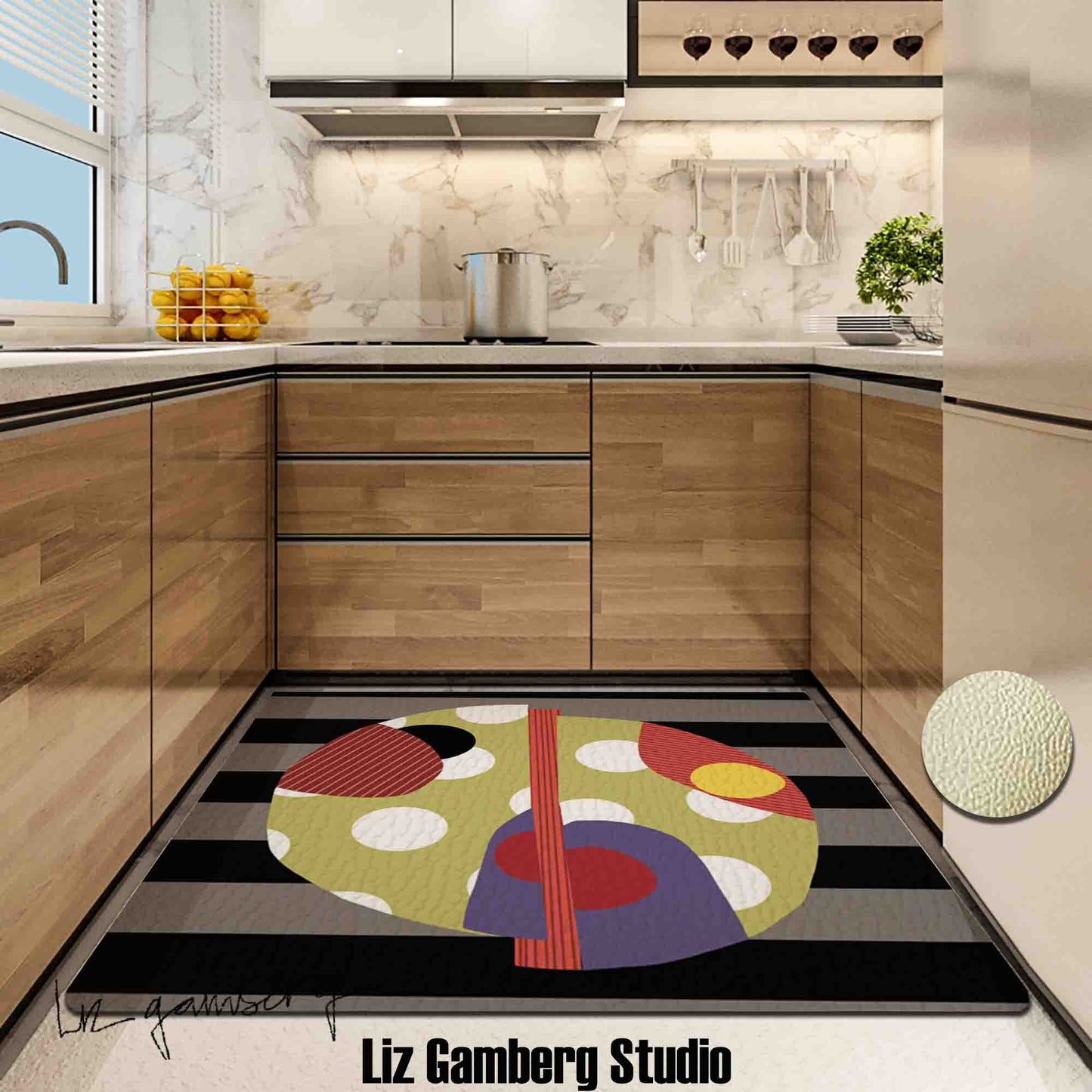 Day+27 sm Kitchen Mat by Liz Gamberg Studio from US