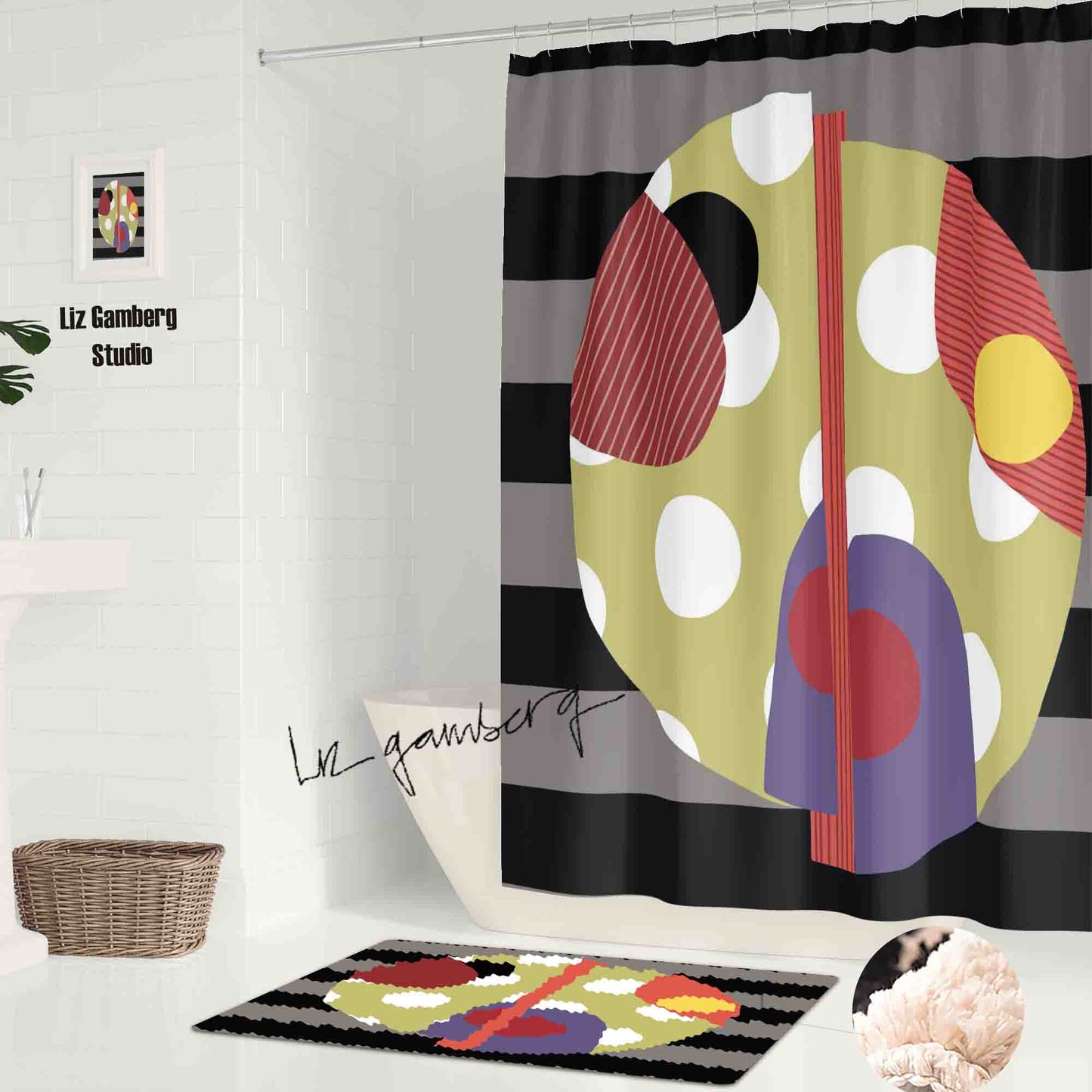 Day+27 sm Shower Curtain by Liz Gamberg Studio from US