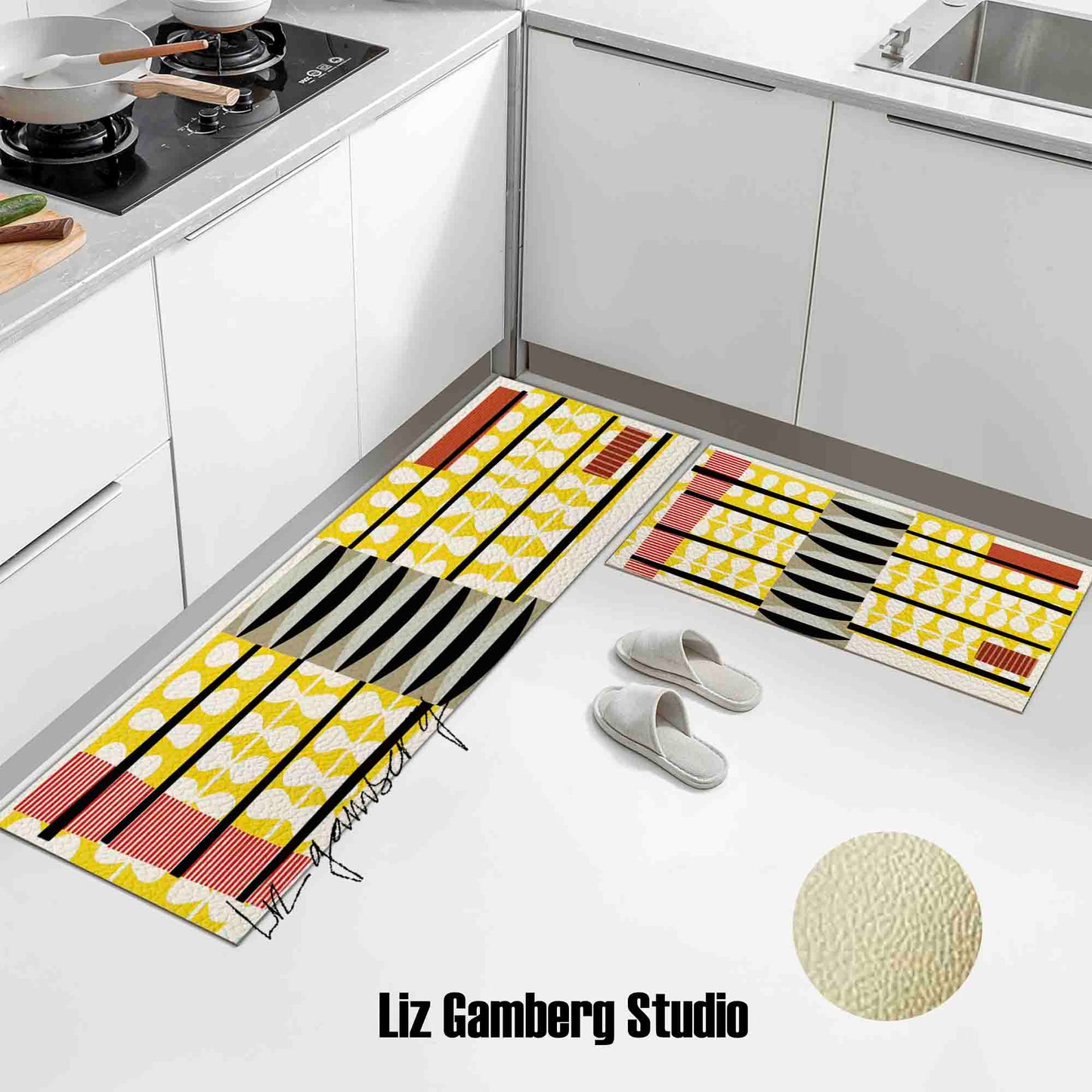 Day+7 sm Kitchen Mat by Liz Gamberg Studio from US