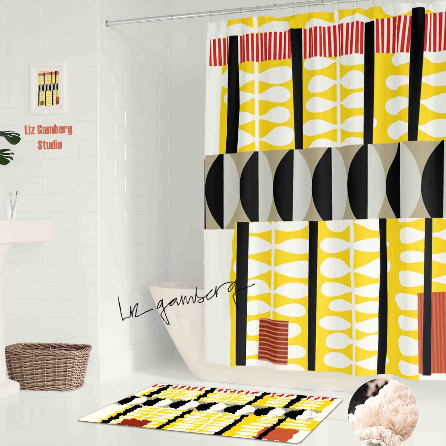 Day+7 sm Shower Curtain by Liz Gamberg Studio from US