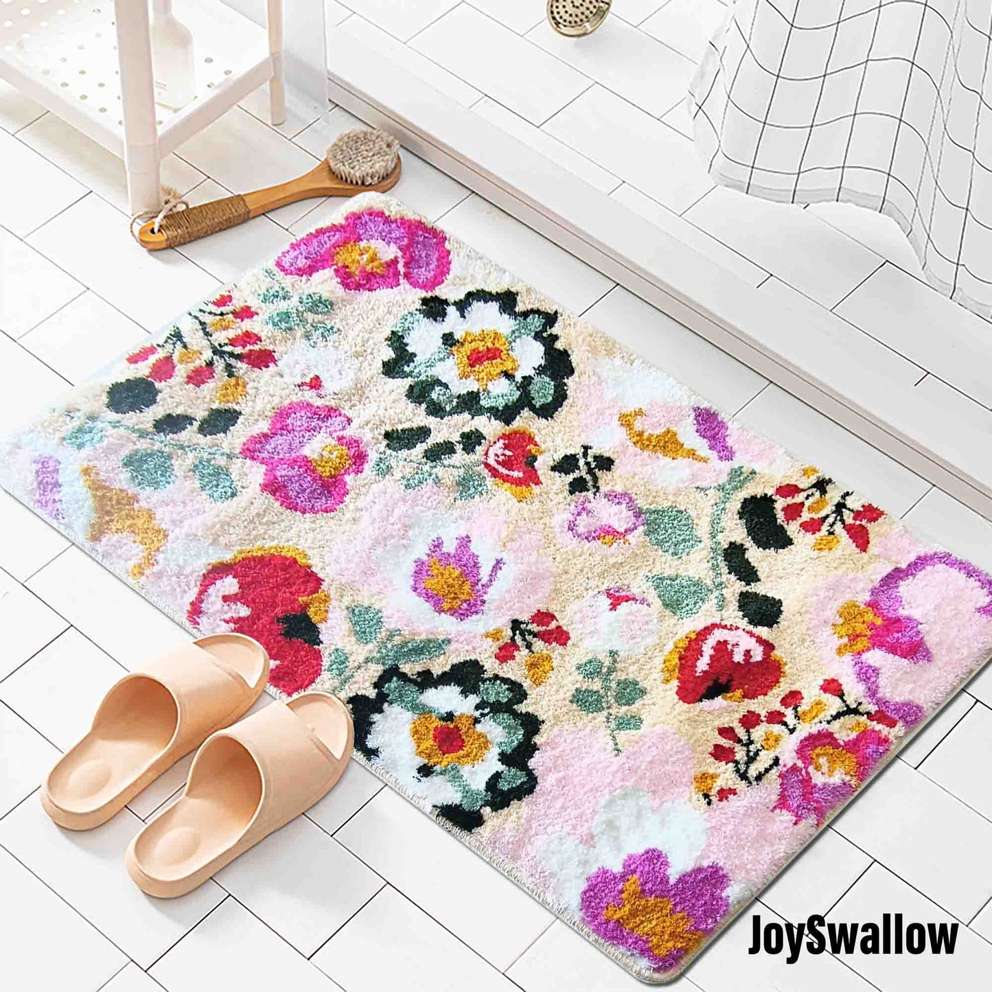 JoySwallow Flower Garden in Summer Bathmat Tufted Bathmat Rug Area Rug Bedroom Rugs