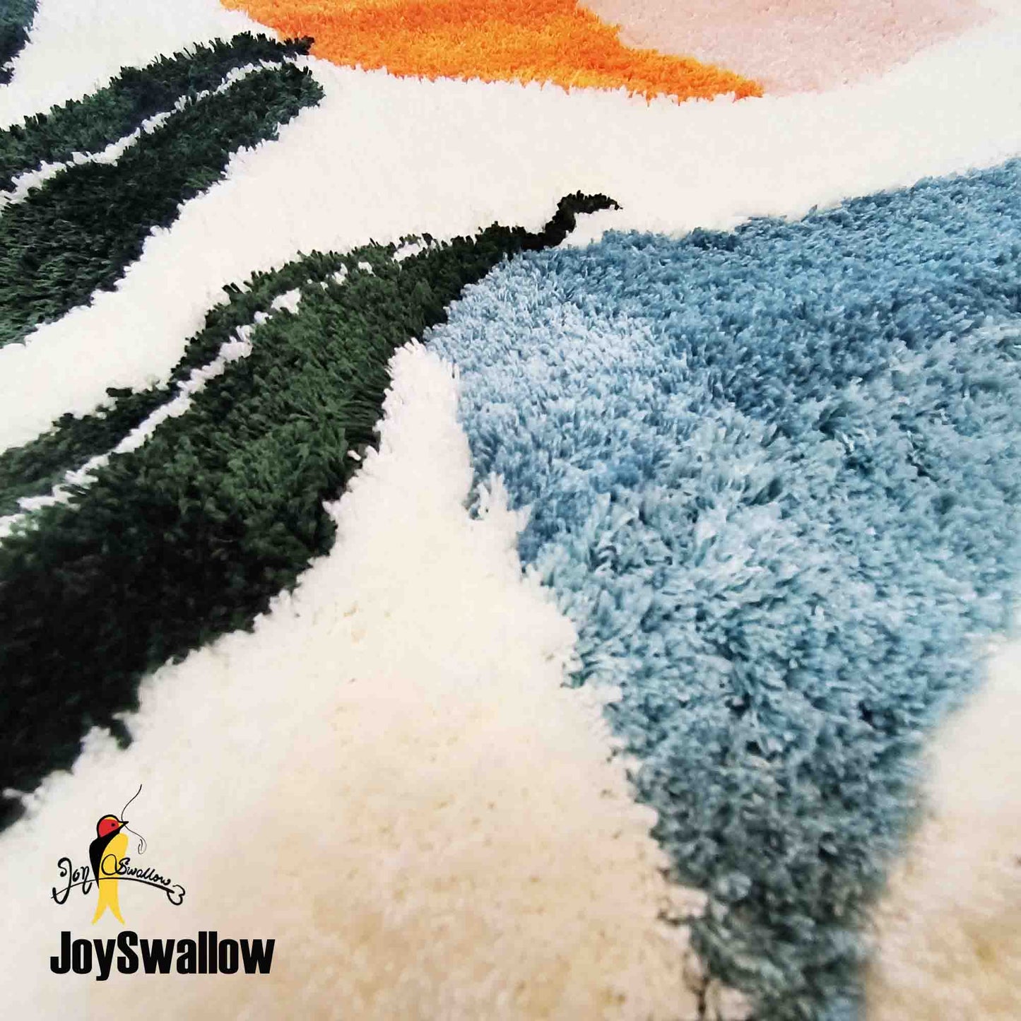 JoySwallow Geometrical Sun and Plant Tufted Bathmat, Floral Rug, Area Rug, Bedroom Rugs