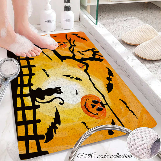 JoySwallow Personalized Bathtub Mat, Halloween Bathtub Mat, PVC Coil Shower Mat, Anti-Skid PVC Coil Bathmat, Holiday Gift, Permeable Bathmat, Drainable Rug