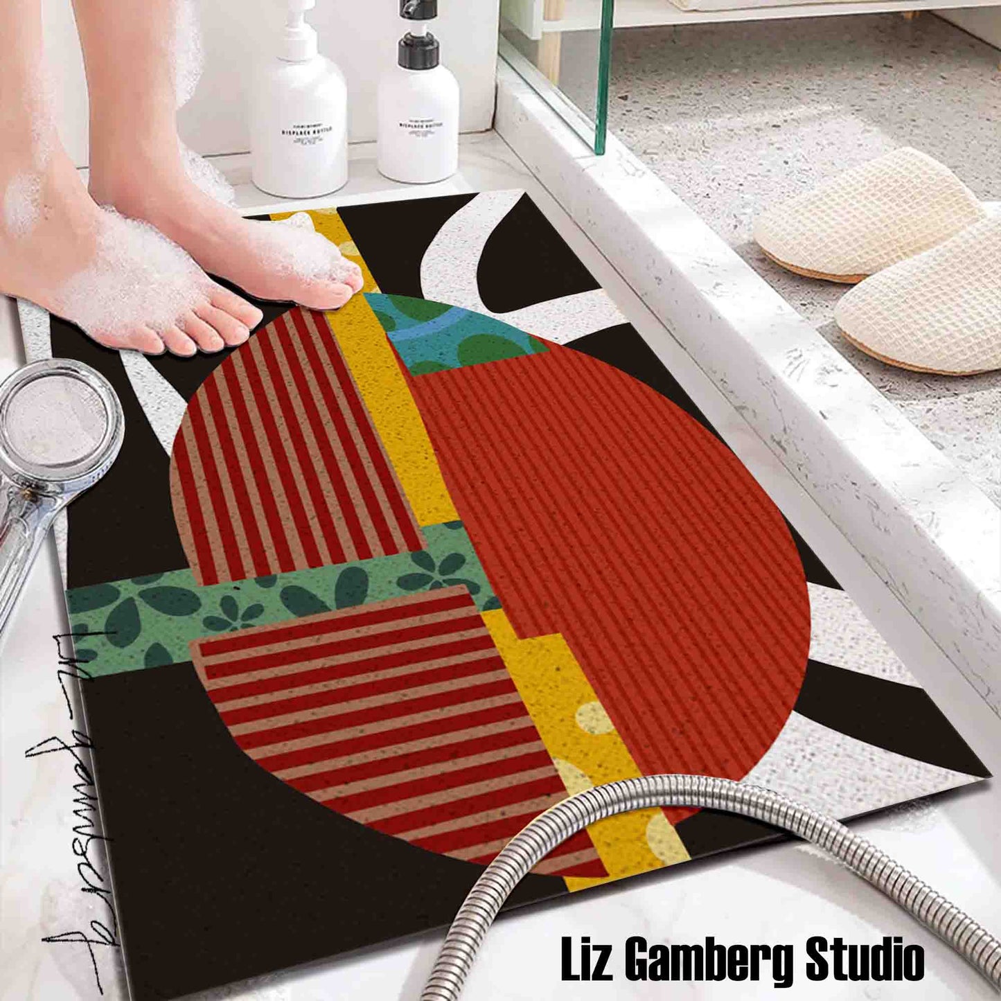 Intersection PVC Coil Bath Tub Mat by Liz Gamberg Studio from US