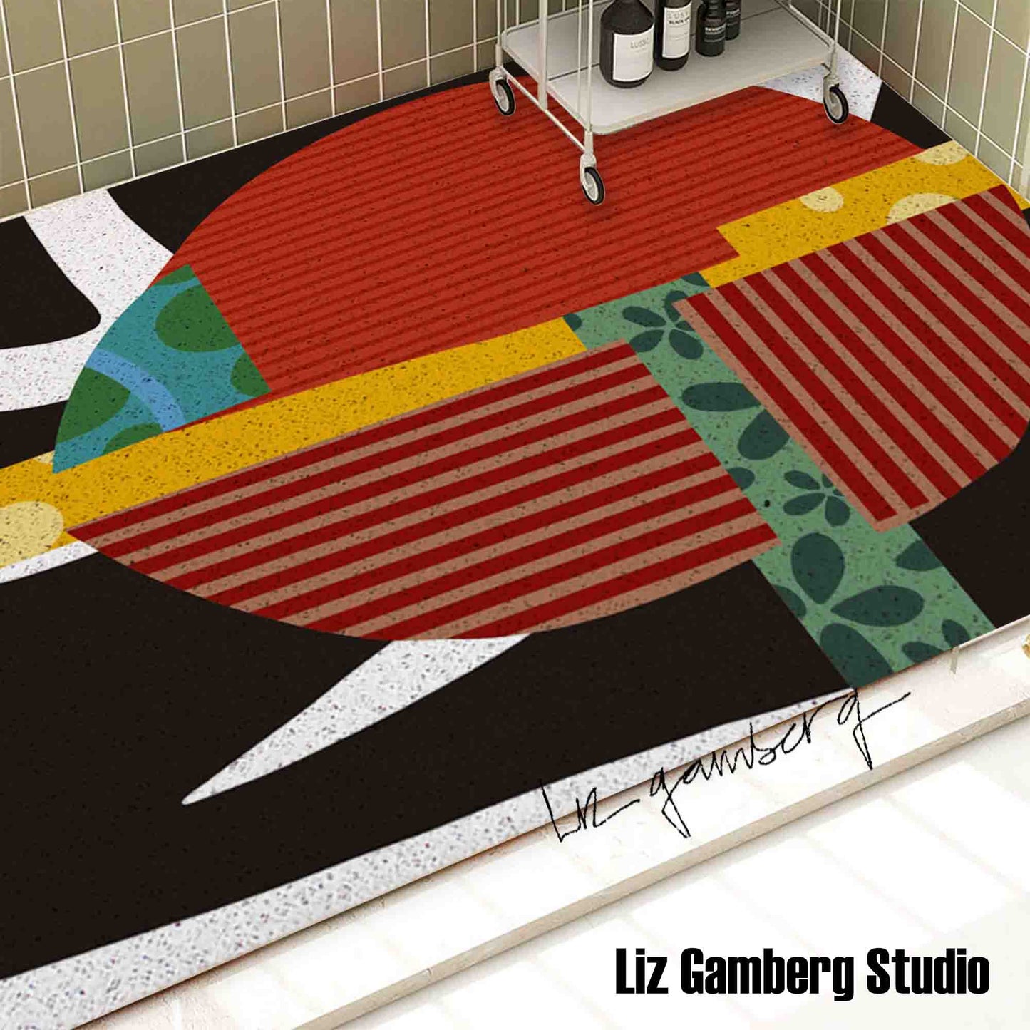 Intersection PVC Coil Bath Tub Mat by Liz Gamberg Studio from US