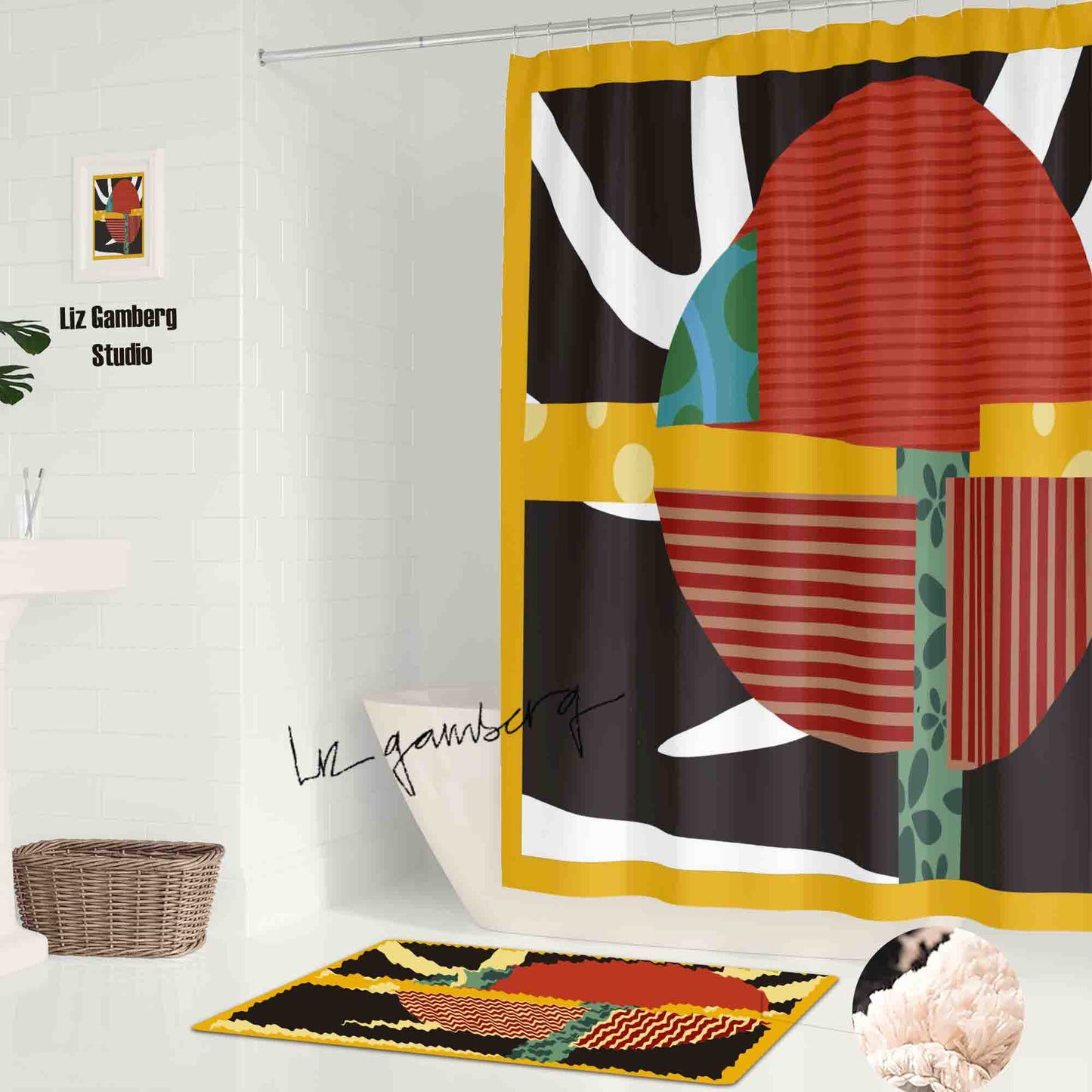 Intersection Shower Curtain by Liz Gamberg Studio from US