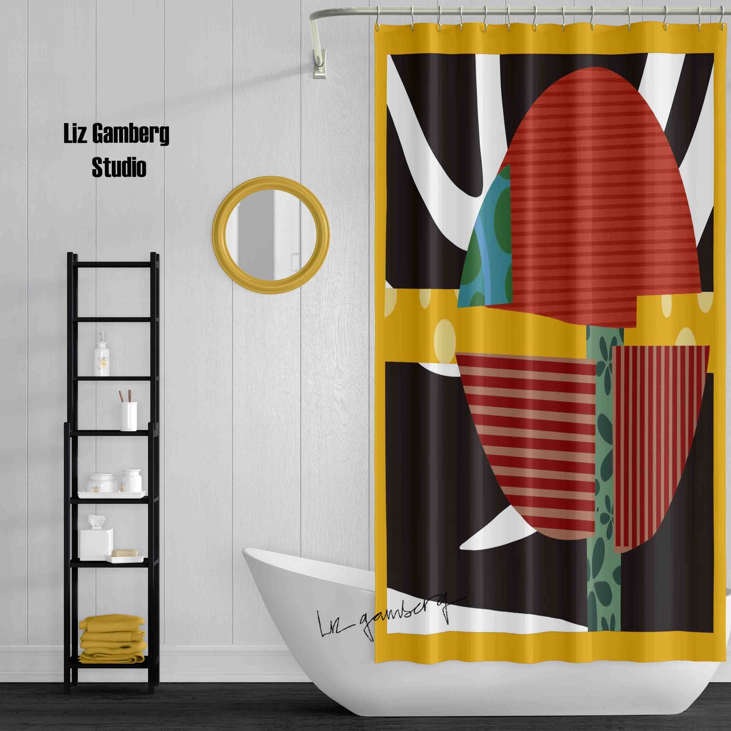 Intersection Shower Curtain by Liz Gamberg Studio from US