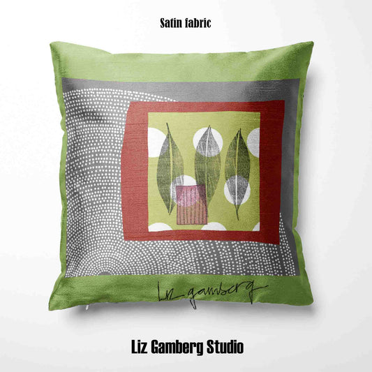 Leaf Trio Velvet | Linen Cotton | Satin Throw Pillow Covers without Inserts by  Liz Gamberg Studio from US