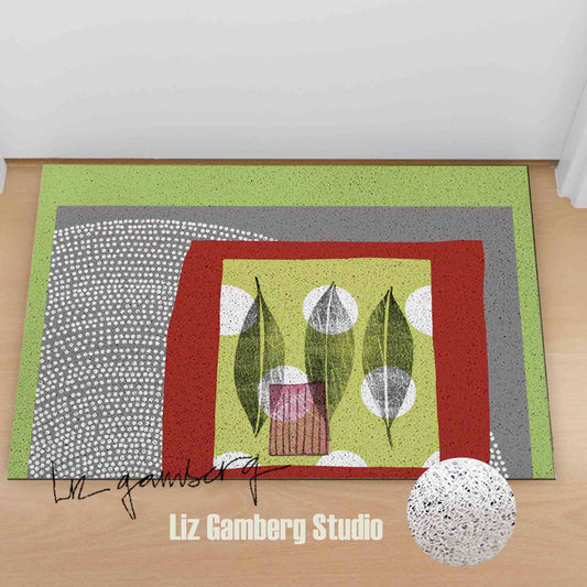 Leaf Trio PVC Coil Door Mat by Liz Gamberg Studio from US