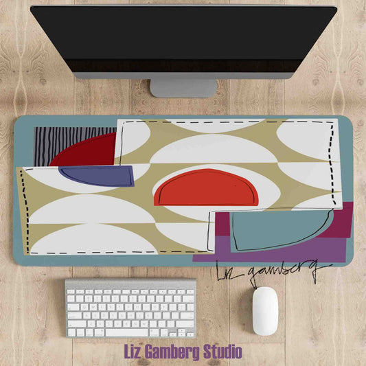 Off White Half Moons Mouse Pad by Liz Gamberg Studio from US