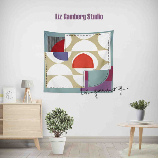 Off White Half Moons Tapestry by  Liz Gamberg Studio from US