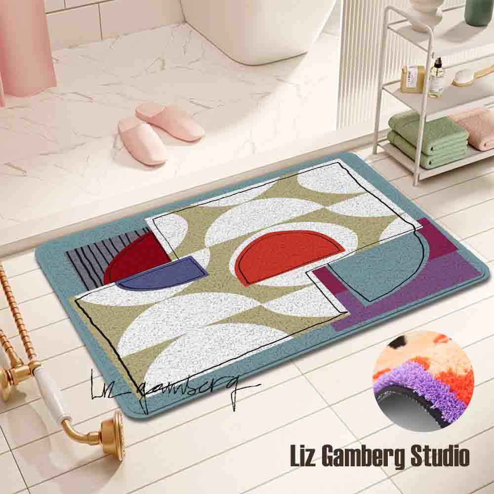 Off White Half Moons Shower Curtain by Liz Gamberg Studio from US