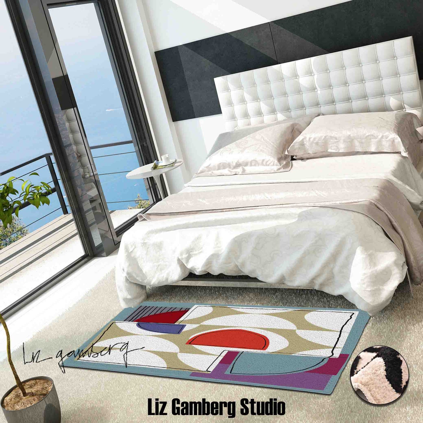 Off White Half Moons Tufted Bathmat by Liz Gamberg Studio from US