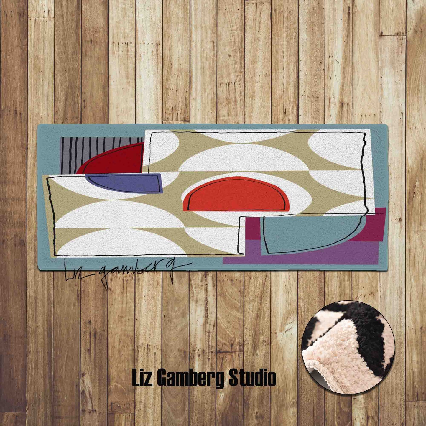 Off White Half Moons Tufted Bathmat by Liz Gamberg Studio from US