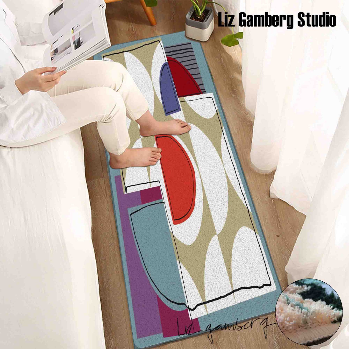 Off White Half Moons Tufted Bathmat by Liz Gamberg Studio from US