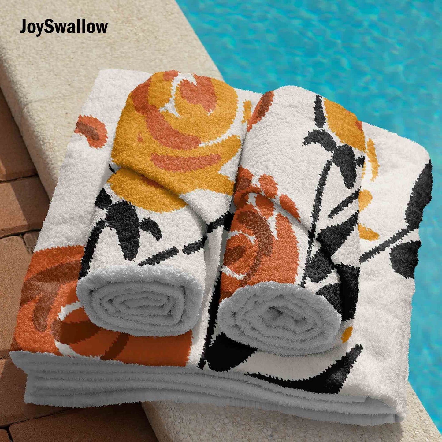 JoySwallow Personalized Bath Towel, Orange Roses Bath Towel, Flower Beach Towel, Floral Absorbent Towel Gift, Superfine Fiber Printing Towel