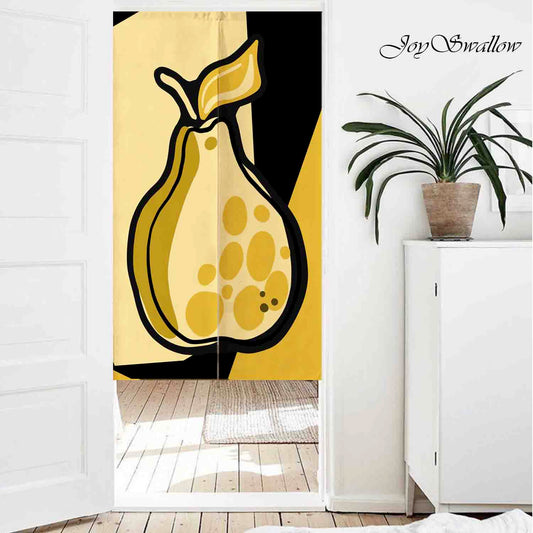 JoySwallow Personalized Doorway Curtain, Pear Doorway Curtain, Fruit Door Tapestries for Home, Pear Door Curtain for Kitchen, Curtain for Bedroom Decoration, Privacy Divider Curtain with Rod