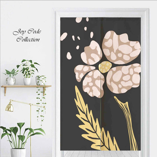 JoySwallow Personalized Doorway Curtain, Pink Buttercup Flower Door Curtain, Floral Door Tapestries for Home, Floral Door Curtain for Kitchen, Curtain for Bedroom Decoration, Privacy Divider Curtain with Rod