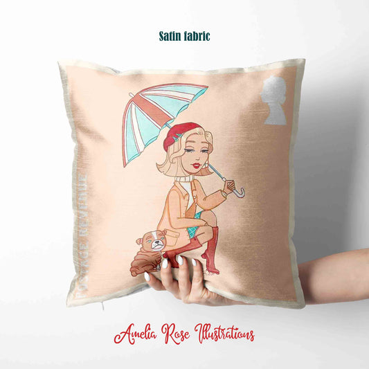 Rainy Day Velvet | Linen Cotton | Satin Throw Pillow Covers without Inserts by AmeliaRose Illustrations from UK