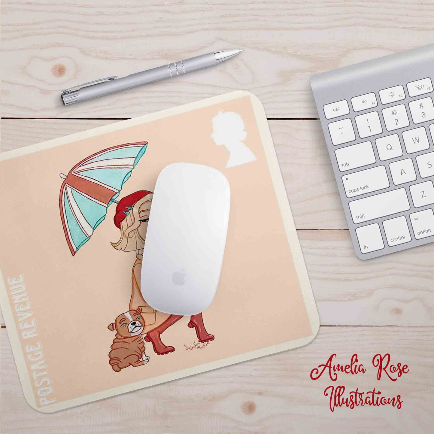 Rainy Day Mousepad by AmeliaRose Illustrations from UK