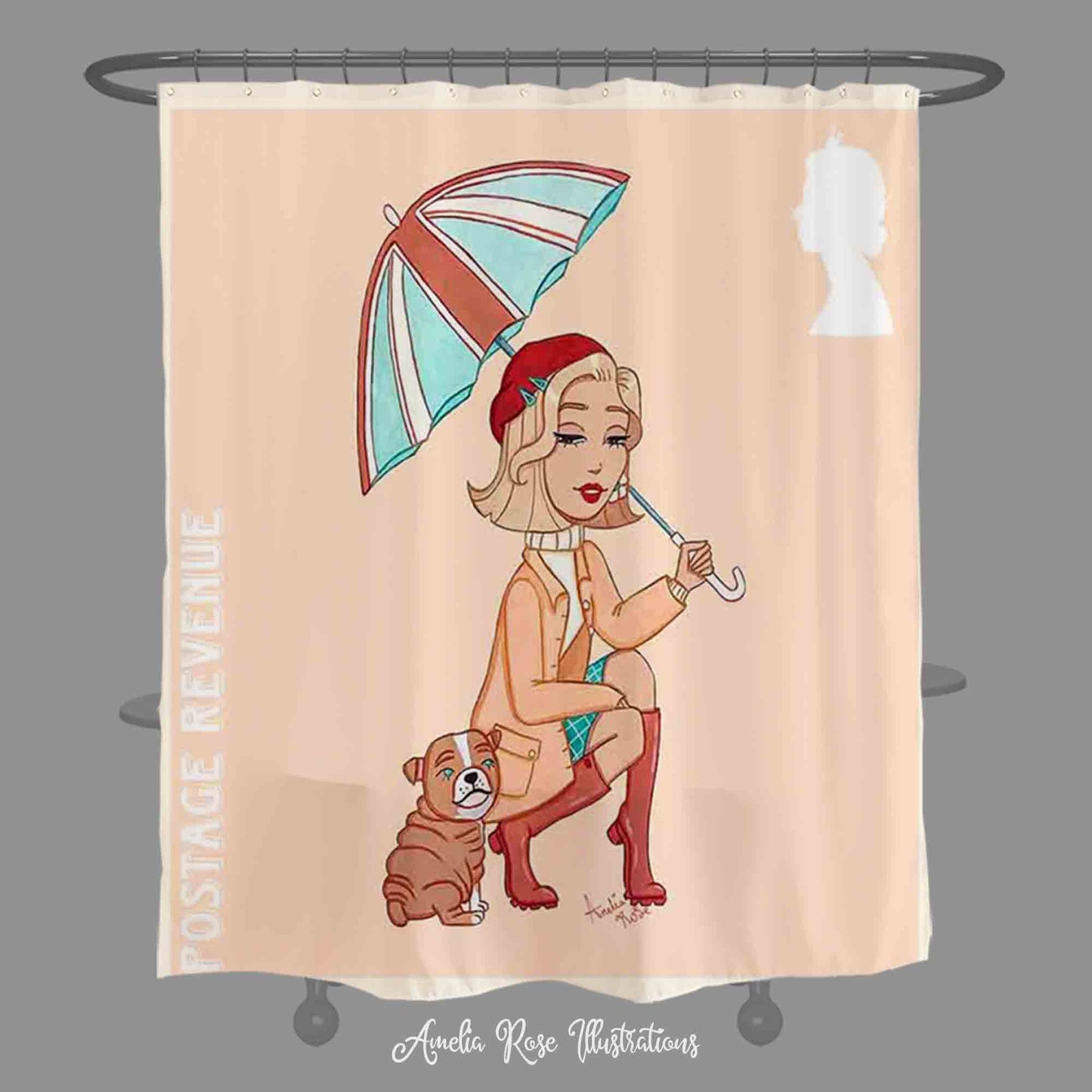 Rainy Days Shower Curtain by AmeliaRose Illustrations from UK