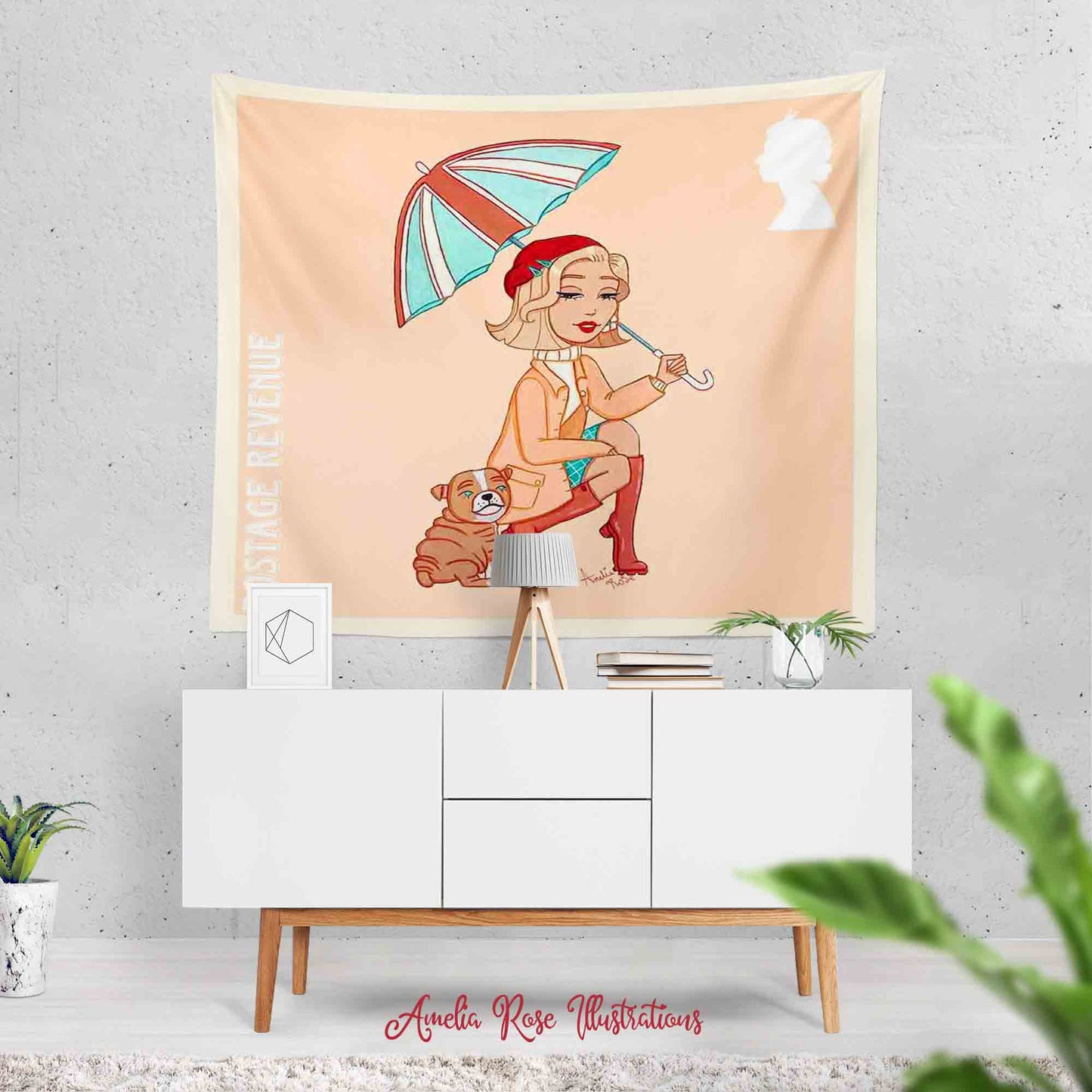 Rainy Days Tapestry by AmeliaRose Illustrations from UK