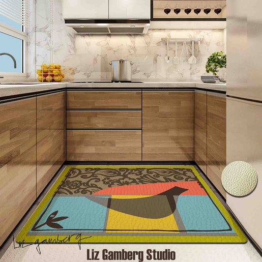 Solo Bird Kitchen Mat by Liz Gamberg Studio from US