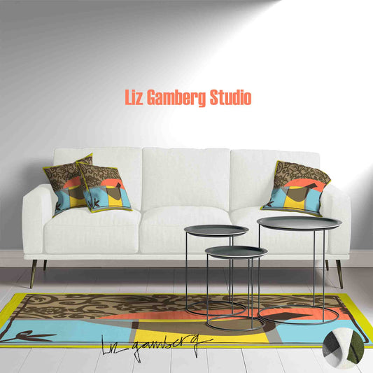 Solo Bird Handmade Yarn Dye Living Room Rug by Liz Gamberg Studio from US